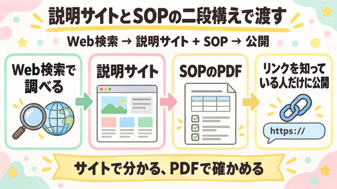 インストール・作業別の初期設定・確かめ方を、お客さんに渡すPDFにする の流れ図解